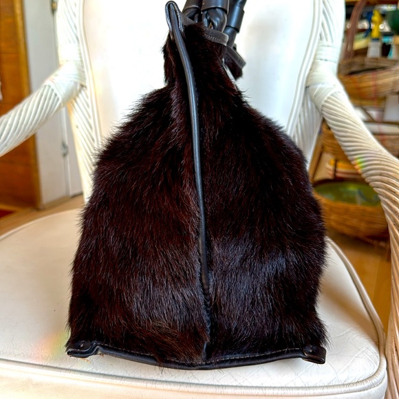 MONCLER Fur Leather Tote. Large. Made in Italy. Mint! RT $ 1349. - Picture 4 of 15